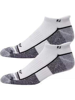 FootJoy ProDry Men’s Golf Ankle Socks 2 PACK Value Pack White Gray Size L 7-12.5